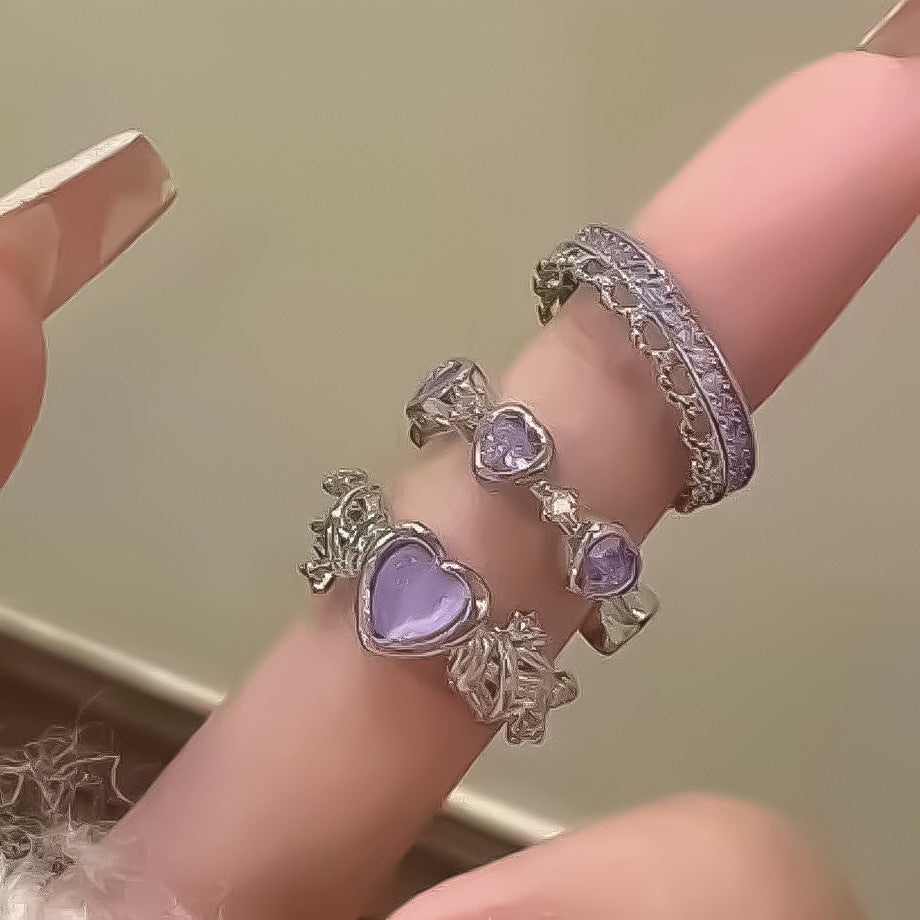 Love Heart Ring Set Of 3