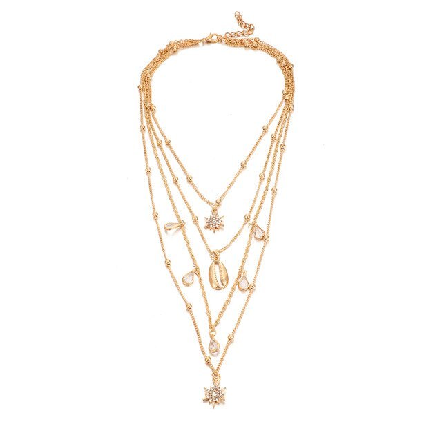 Shell multilayer necklace