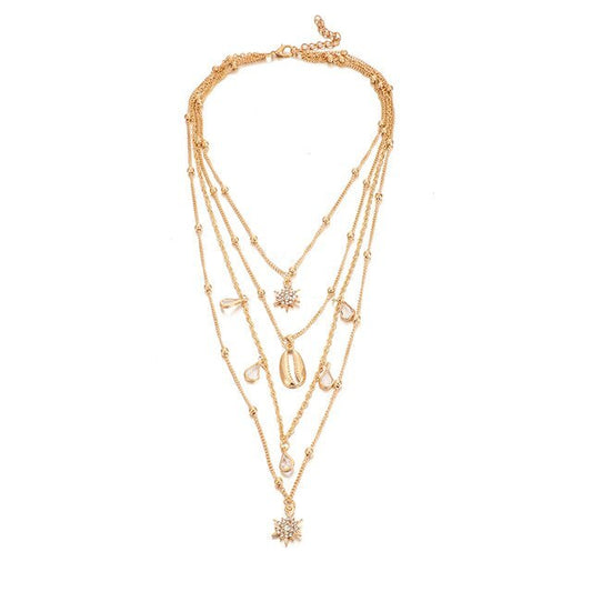 Shell multilayer necklace