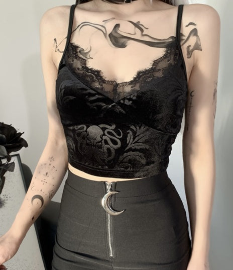 Lace Top Crop Vest