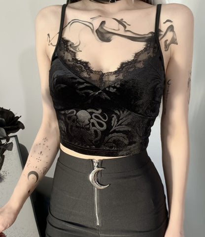 Lace Top Crop Vest