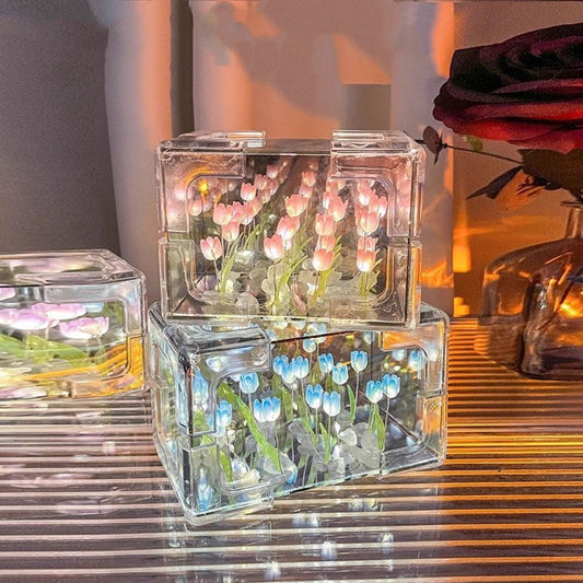 Diy Flower Sea Rubik's Cube Tulip Lamp