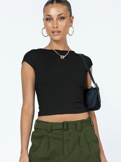 Y2g Hollow Crop-top Short Sleeve T-shirt