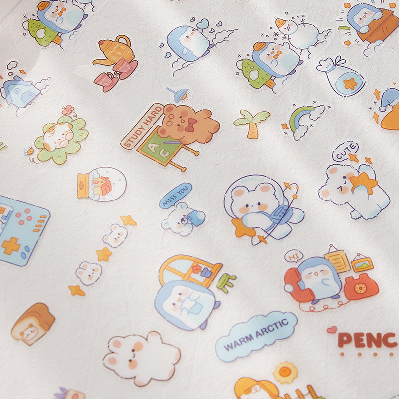 PET Soft Cute Planet Cute Animal Decoration Stickers