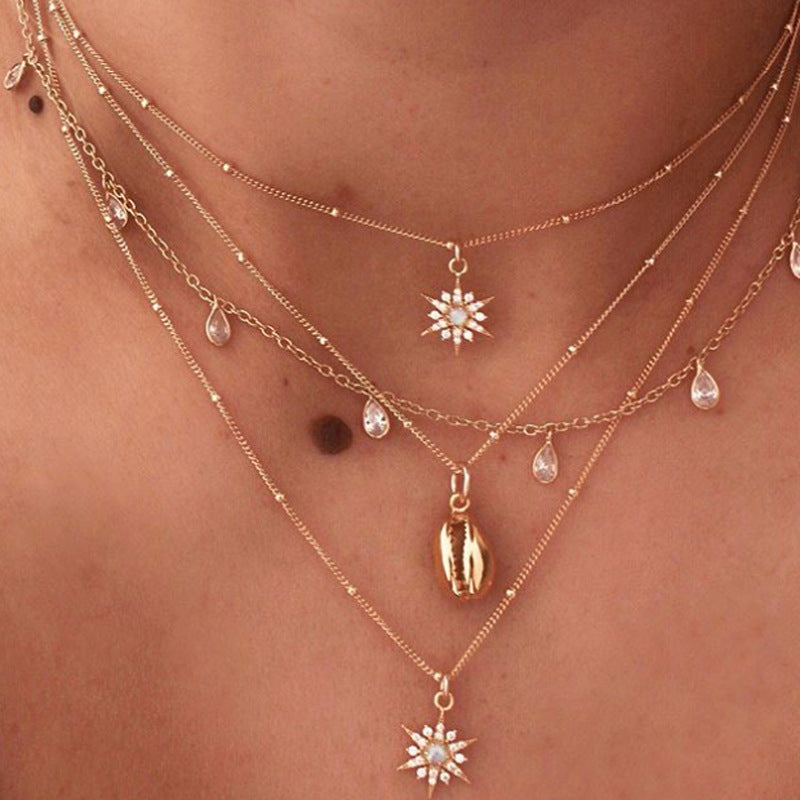 Shell multilayer necklace