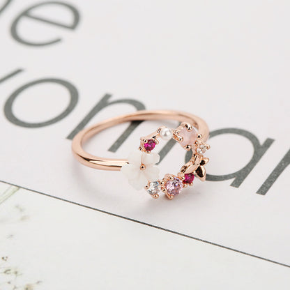 Butterfly flower ring