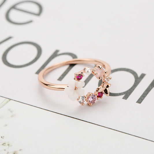 Butterfly flower ring