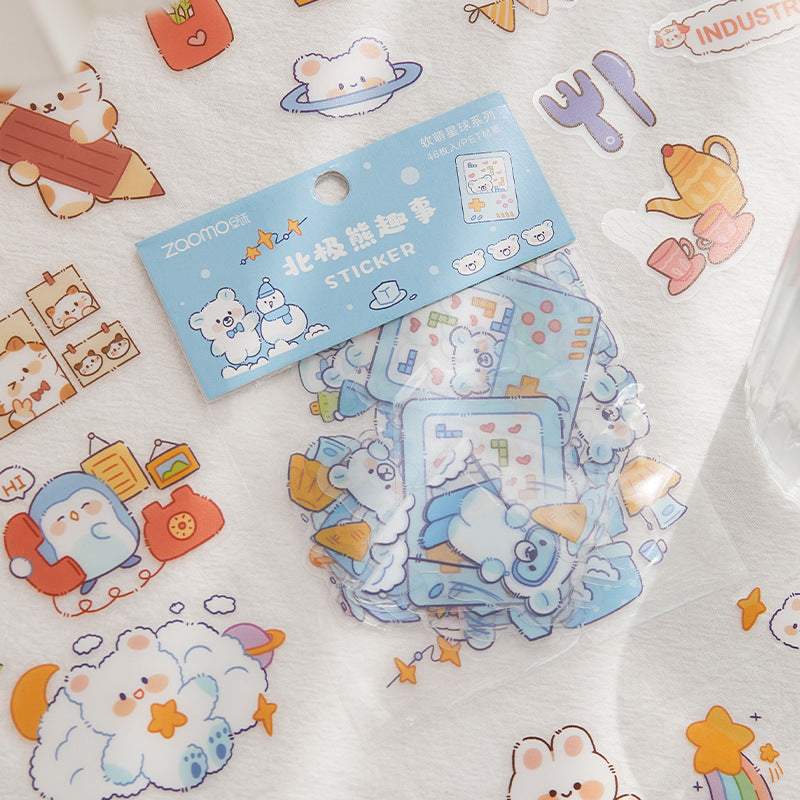 PET Soft Cute Planet Cute Animal Decoration Stickers