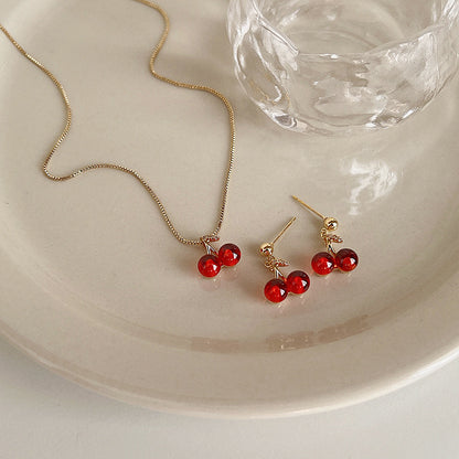 Red Cherry Garnet Necklace
