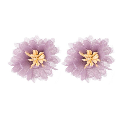 Women's Purple Flower Earrings