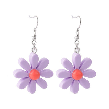 Women's Purple Flower Earrings