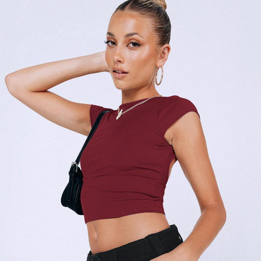Y2g Hollow Crop-top Short Sleeve T-shirt