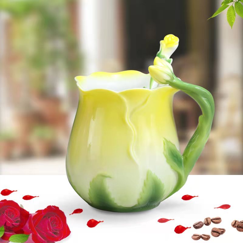 Flower Ceramic Rose Cup