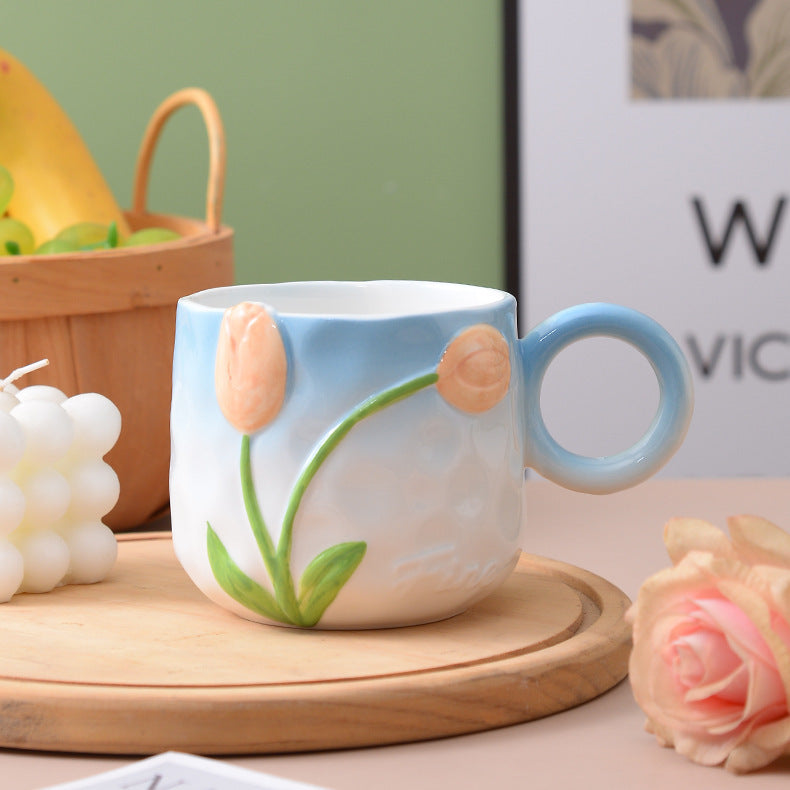 Fashion Relievo Flower Cup