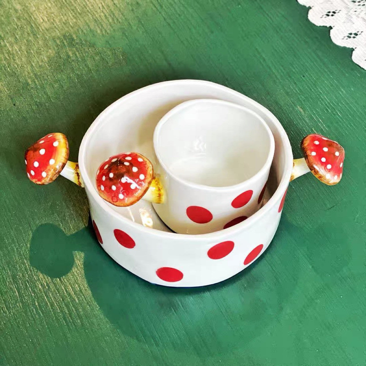 Hand Painted Ceramic Plate Soup Bowl