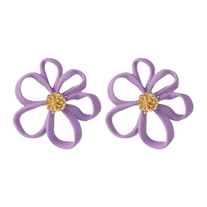 Women's Purple Flower Earrings