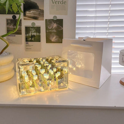 Diy Flower Sea Rubik's Cube Tulip Lamp
