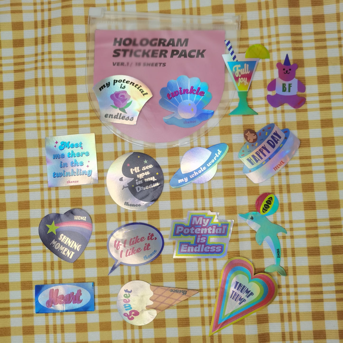 90s Retro Laser Vaporwave Y2K Waterproof Sticker