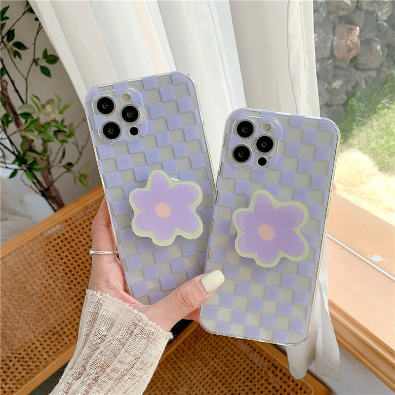 Simple Checkered Flower Phone Case