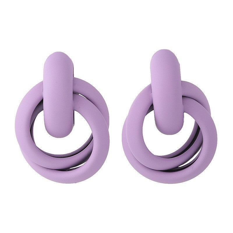 Women's Purple Flower Earrings