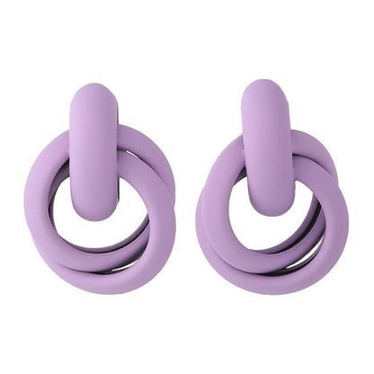 Women's Purple Flower Earrings