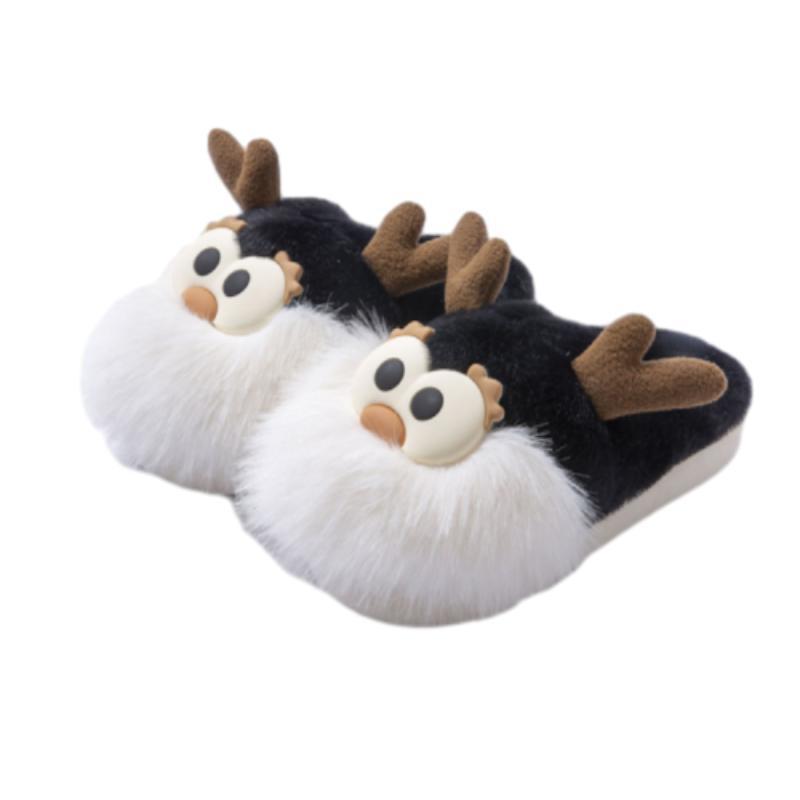 Cute Cartoon Christmas Deer Cotton Shoes Women