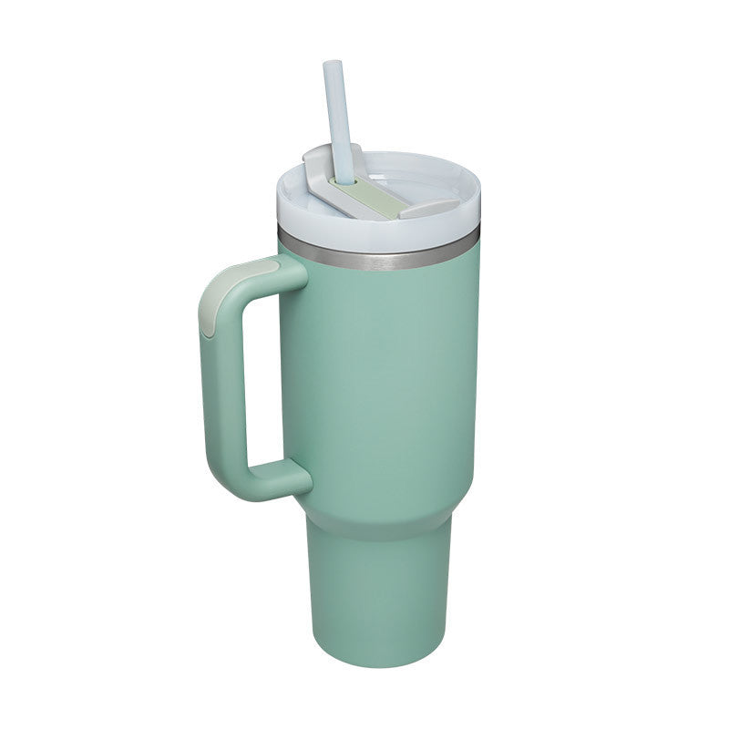 40 Oz Tumbler With Handle Straw Insulated, Stainless Steel Spill Proof Vacuum Coffee Cup Tumbler With Lid Tapered Mug