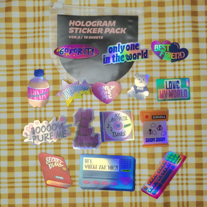 90s Retro Laser Vaporwave Y2K Waterproof Sticker