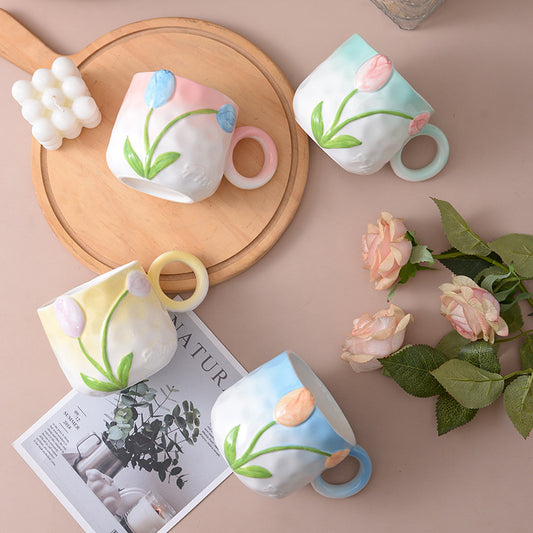 Fashion Relievo Flower Cup