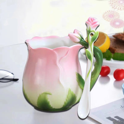 Flower Ceramic Rose Cup