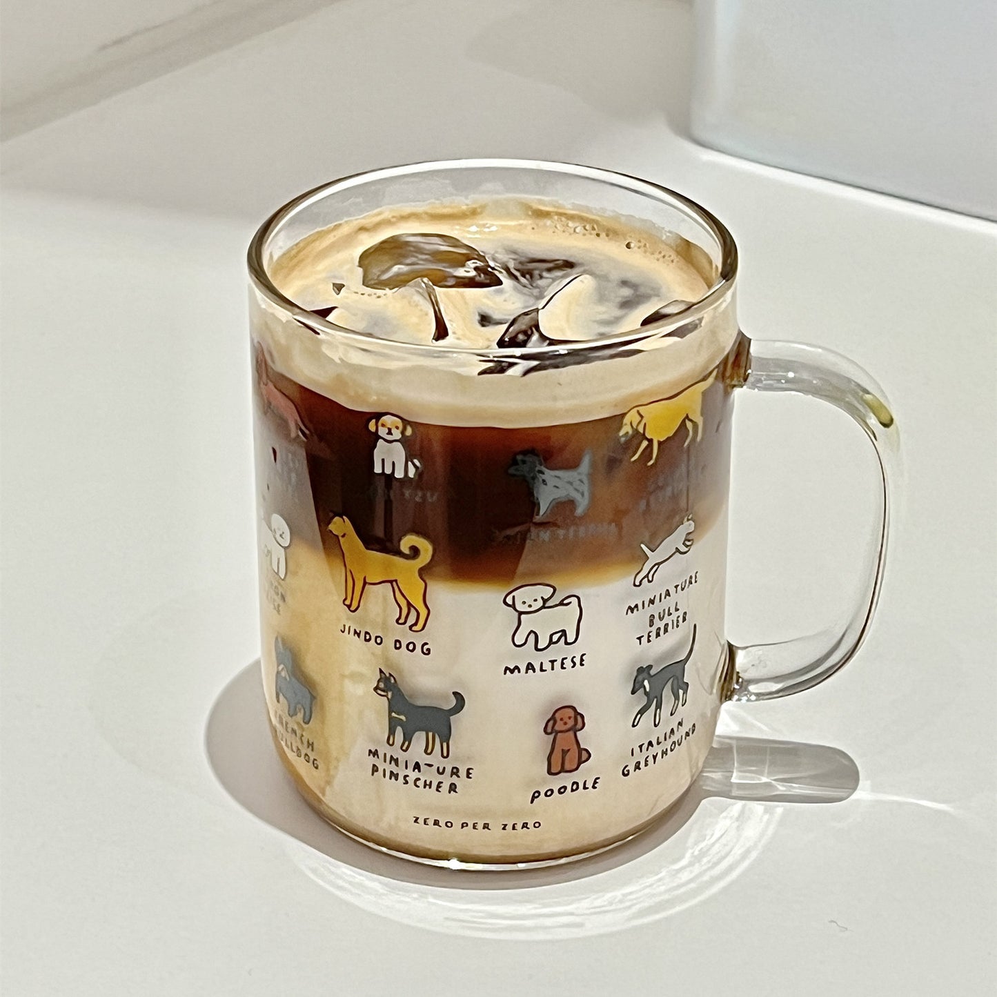 Creative Illustration Cute Pet Cat/Dog Glass