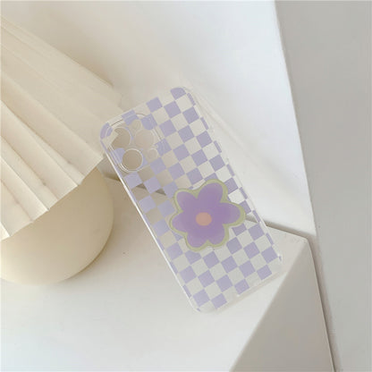 Simple Checkered Flower Phone Case