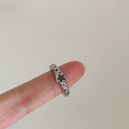 Fashion Color Heart-shaped Zircon Ring