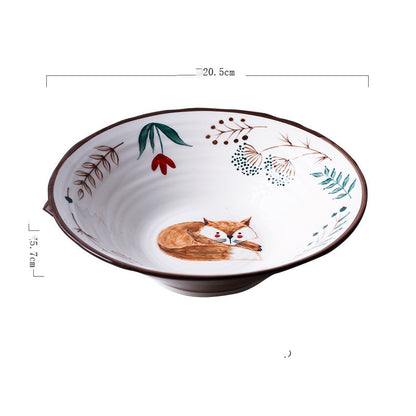 Ceramic Cat Soup/Noodle Bowl
