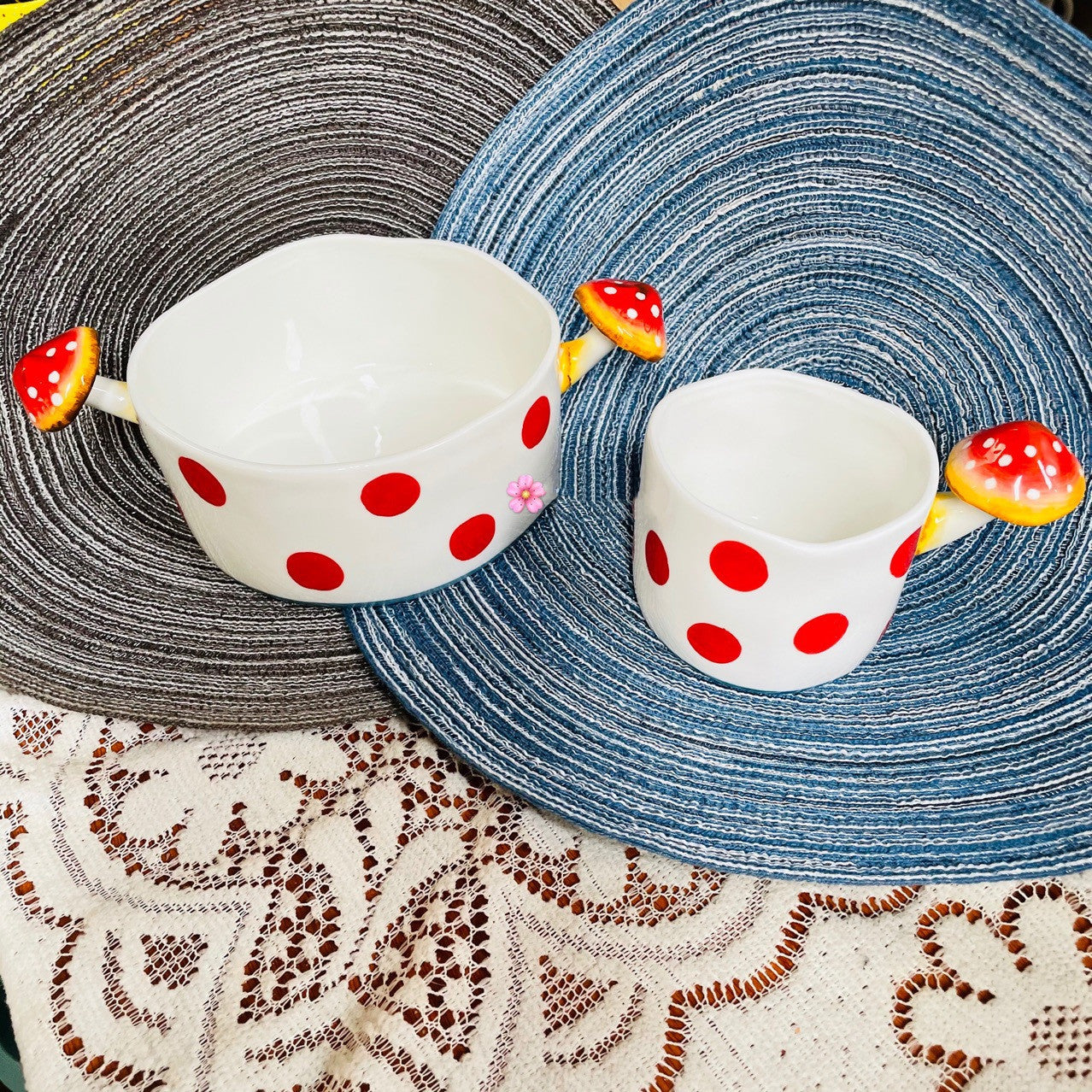 Hand Painted Ceramic Plate Soup Bowl