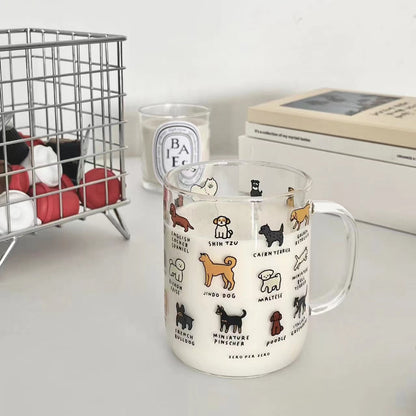 Creative Illustration Cute Pet Cat/Dog Glass