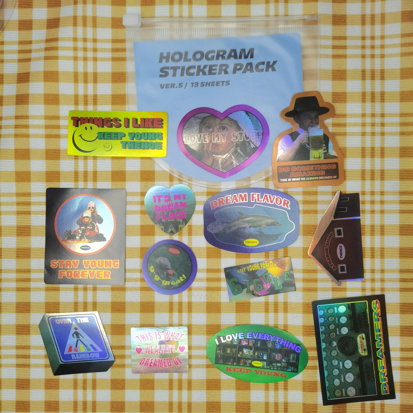 90s Retro Laser Vaporwave Y2K Waterproof Sticker