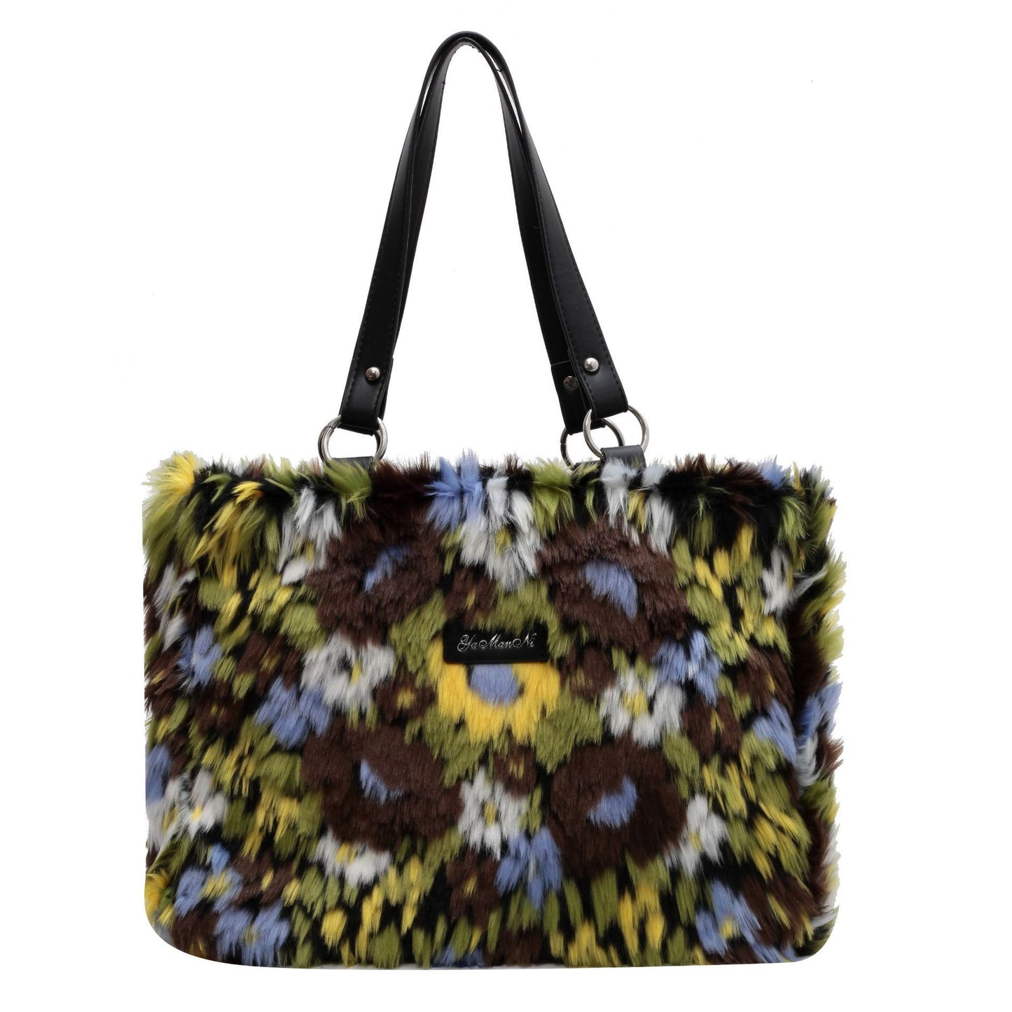 Winter Plush Flowers Shoulder Bag Handbag for Women