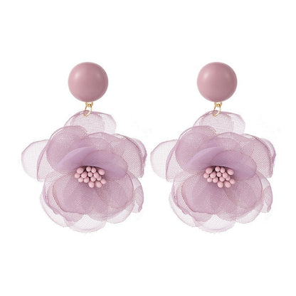 Women's Purple Flower Earrings