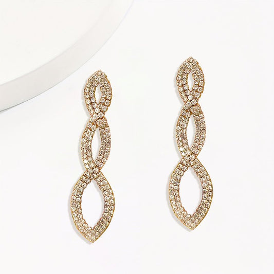 Elevate Your Style  Stunning  Crystal Encrusted Drop Earrings